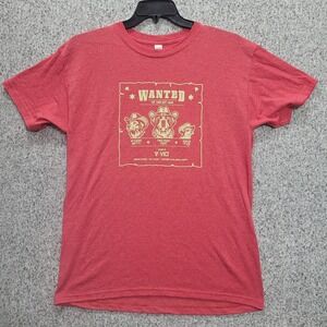 M&O Gold Wanted The Good Boy Gang Dog Graphic Tee Red Heather Medium